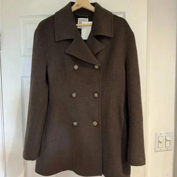 TOTEME NWT Structured Waist Jacket Chocolate Breasted Double Faced Wool 36 Brown